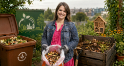 "Komposts LV" un "Zero Waste Latvija" eksperte Zane Kopštāle rāda, kā pareizi kompostēt, ik pa laikam iejaucot bioloģiskajos atkritumos sausas lapas un saplēstus papīrus. "Komposts LV" un "Zero Waste Latvija" eksperte Zane Kopštāle rāda, kā pareizi kompostēt, ik pa laikam iejaucot bioloģiskajos atkritumos sausas lapas un saplēstus papīrus.
